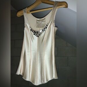 Jane laug   Beaded silk top sz s